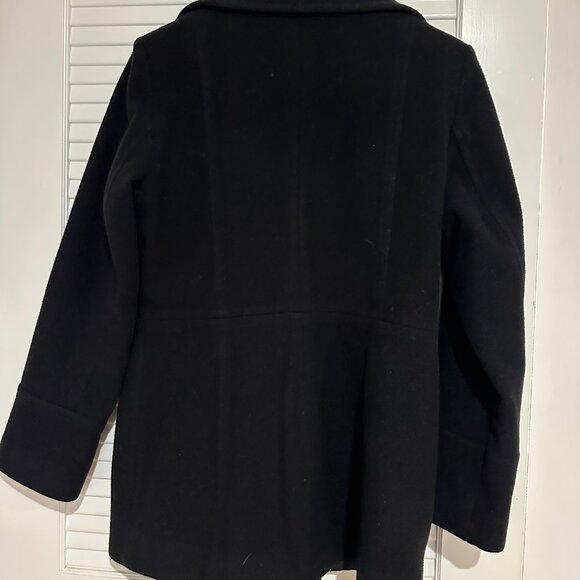 London Fog Women’s Black Wool Blend Peacoat – Size S – Double Breasted - Picture 2 of 6